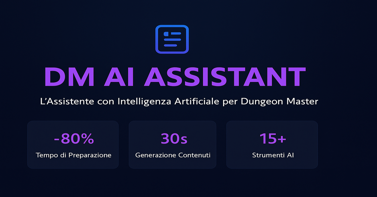 DM AI Assistant - Assistente AI per Dungeon Master | Generatore NPCs ...